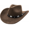 Wool Felt Western Brown Concho Hat