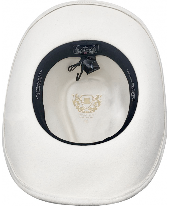Wool Felt Western White Concho Hat