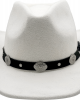 Wool Felt Western White Concho Hat