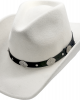 Wool Felt Western White Concho Hat