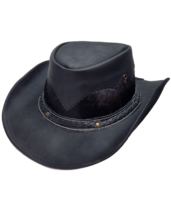 Leather Western Hat - Black