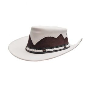 Leather Cowhide Western Hat - White Leather Cowhide Western Hat - White