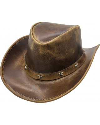 Leather Western Hat - Stars