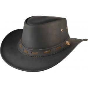 Leather Western Hat - Australian Black
