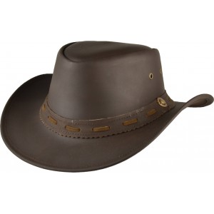 Leather Western Hat - Australian Brown