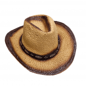 Straw Western Hat Brown Hatband