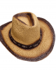 Straw Western Hat Brown Hatband