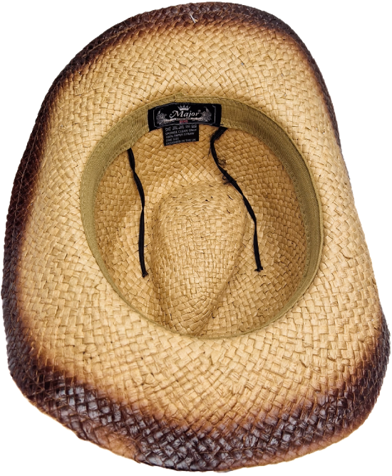 Straw Western Hat Brown Hatband