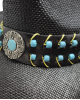 Straw Western Hat Turquoise Beads Black Straw Western Hat Turquoise Beads Black