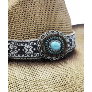 Straw Western Turquoise