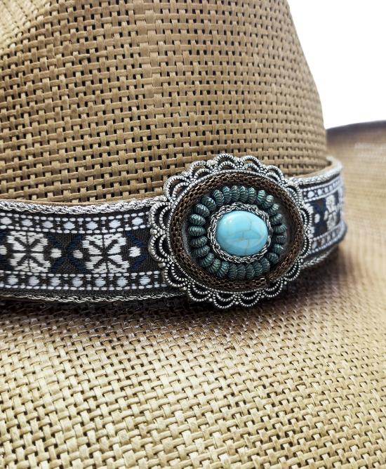Straw Western Turquoise
