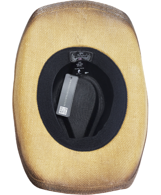 Straw Western Concho Brown Hatband