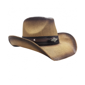 Straw Western Concho Brown Hatband