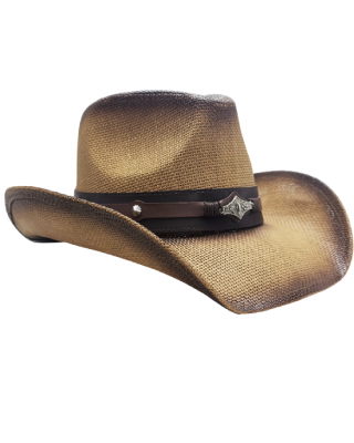 Straw Western Concho Brown Hatband