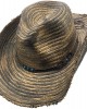 Straw Western Hat with Turquoise Beads - Distressed Beige