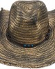 Straw Western Hat with Turquoise Beads - Distressed Beige