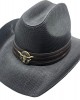 Straw Western Hat Longhorn Hat Band Black Straw Western Hat Longhorn Hat Band Black