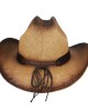 Straw Summer Cowboy Hat With Black and Brown Steer Hatband