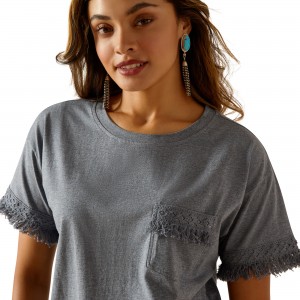 Ariat Grey Tassel Top