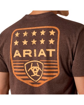 Ariat - Stripe Patriotic Badge T-Shirt Brown