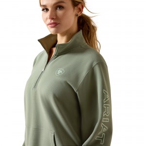 Ariat - Logo 1/2 Zip Sweatshirt Green