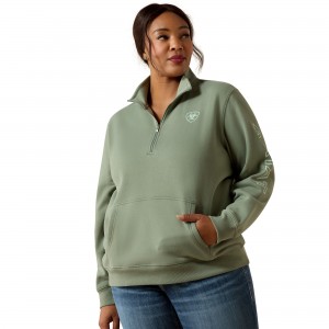 Ariat - Logo 1/2 Zip Sweatshirt Green