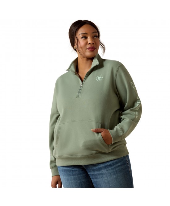 Ariat - Logo 1/2 Zip Sweatshirt Green