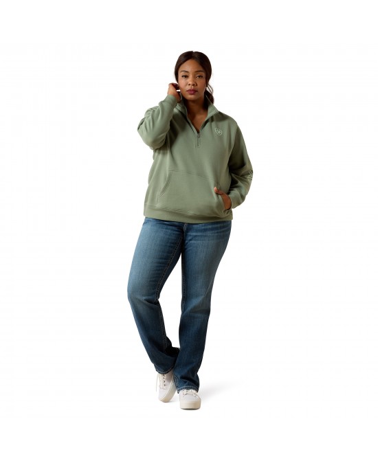 Ariat - Logo 1/2 Zip Sweatshirt Green