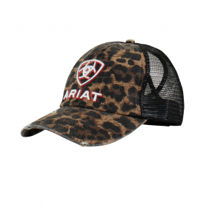Trucker Hat -  Embossed Logo Cheetah Print