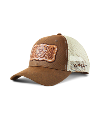 Trucker Hat - Ariat Floral Leather Patch Cap