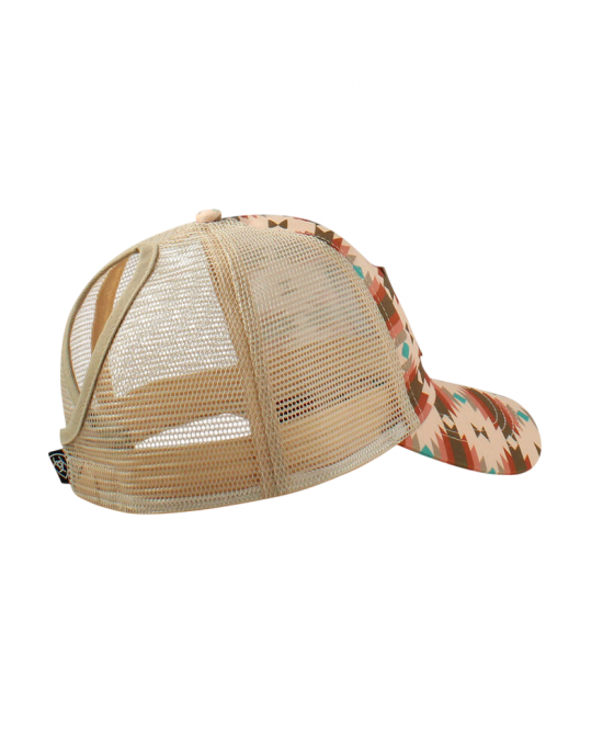 Trucker Hat -  Floral Leather Patch Cap