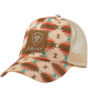 Trucker Hat -  Floral Leather Patch Cap