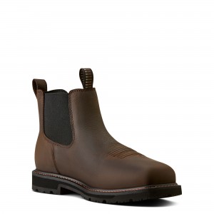 Ariat - GroundRancher Chelsea Wide Square Toe Steel Toe Work Boot