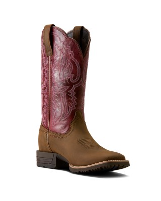 Ariat - Hybrid Ranchwork Berry Wide Square Toe Western Boot