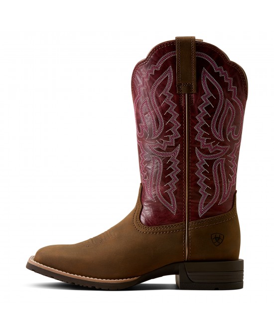 Ariat - Hybrid Ranchwork Berry Wide Square Toe Western Boot Ariat - Hybrid Ranchwork Berry Wide Square Toe Western Boot
