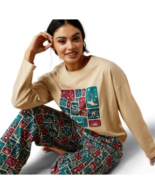 Ariat - Dreams Pyjama Set - Red and Blue