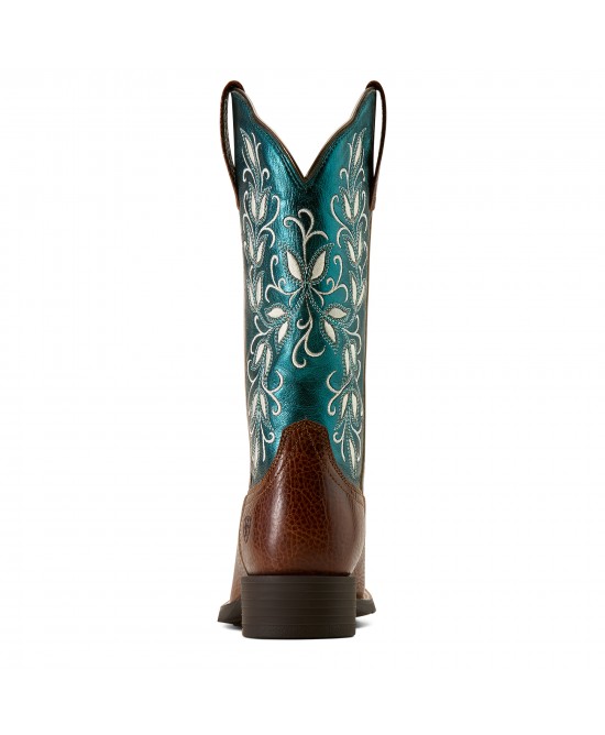 Ariat - Round Up Holly Wide Square Toe Turquoise Western Boot Ariat - Round Up Holly Wide Square Toe Turquoise Western Boot