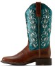 Ariat - Round Up Holly Wide Square Toe Turquoise Western Boot Ariat - Round Up Holly Wide Square Toe Turquoise Western Boot