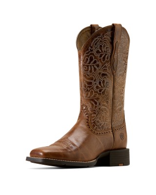 Ariat - Round Up Brown Remuda Wide Square Toe Western Boot