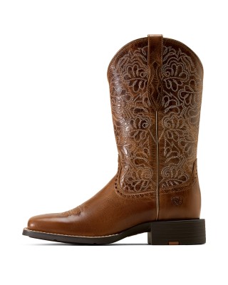 Ariat - Round Up Brown Remuda Wide Square Toe Western Boot