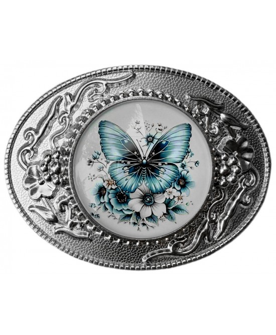 Belt Buckle - Butterfly Blue