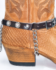 Boot Straps - Crystal - Dark Brown with Chains