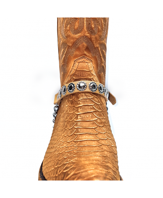 Boot Straps - Circular Beige - Thin