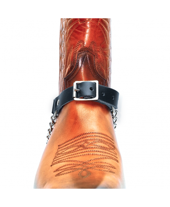 Boot Straps - Concho Black Leather