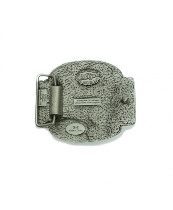 Belt Buckle - Skull Holding Gun Belt Buckle - Skull Holding Gun