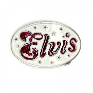 Belt Buckle - Elvis White And Red