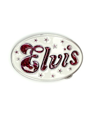 Belt Buckle - Elvis White And Red