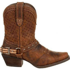 Durango - Crush™ Women's Brown Ventilated Ankle Western Boot Durango - Crush™ Women's Brown Ventilated Ankle Western Boot