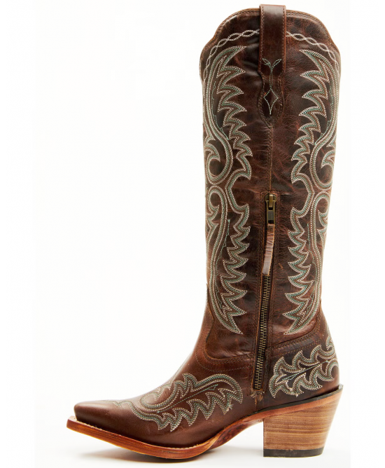 Durango - Crush™ Tall Women's Tan and Turquoise Western Boot