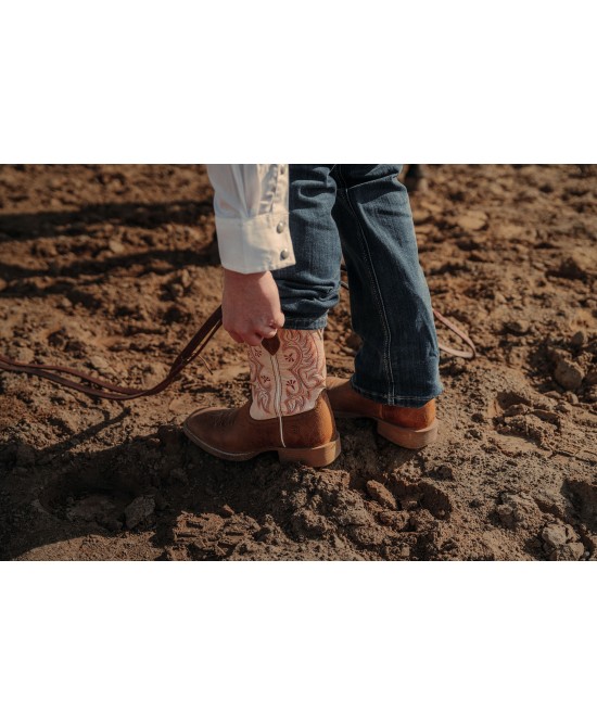 Durango - Ladies Westward™ Embroidered Brown & Cream Western Boot